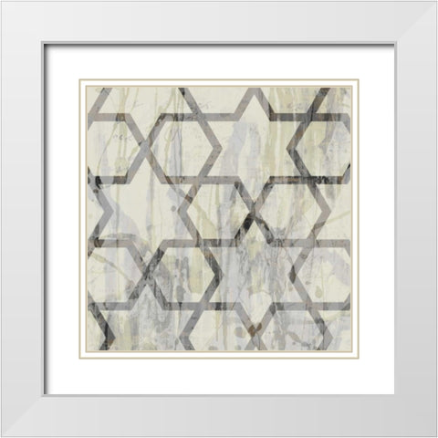 Neutral Metric VIII White Modern Wood Framed Art Print with Double Matting by Goldberger, Jennifer