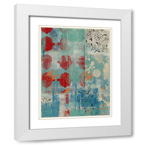 Persian Dreams I White Modern Wood Framed Art Print with Double Matting by Vess, June Erica