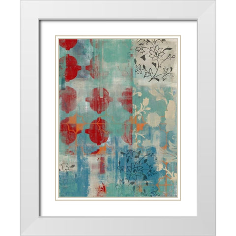 Persian Dreams I White Modern Wood Framed Art Print with Double Matting by Vess, June Erica