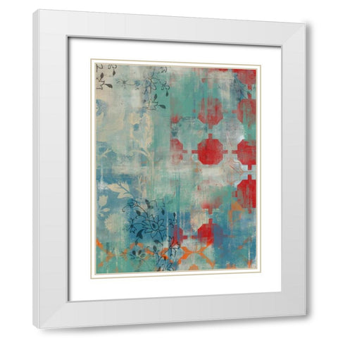 Persian Dreams II White Modern Wood Framed Art Print with Double Matting by Vess, June Erica