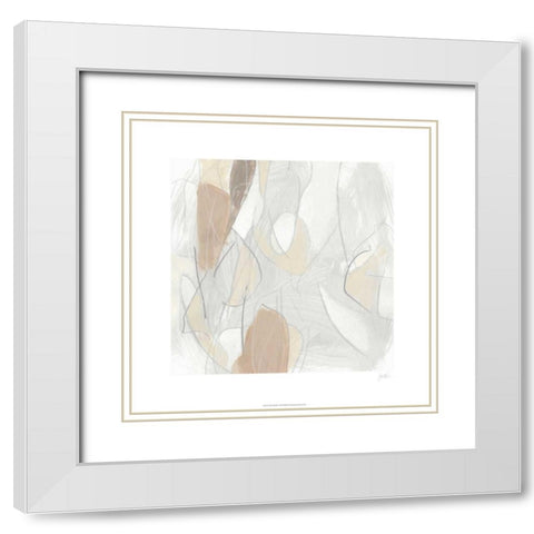 Inert Mosaic I White Modern Wood Framed Art Print with Double Matting by Vess, June Erica