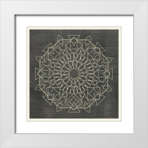 Geometric Tile I White Modern Wood Framed Art Print with Double Matting by Zarris, Chariklia