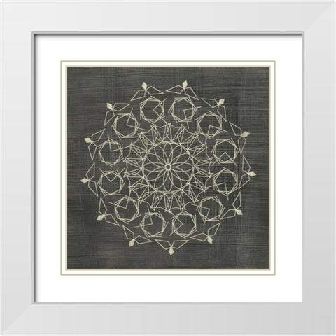 Geometric Tile III White Modern Wood Framed Art Print with Double Matting by Zarris, Chariklia