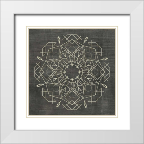 Geometric Tile IV White Modern Wood Framed Art Print with Double Matting by Zarris, Chariklia