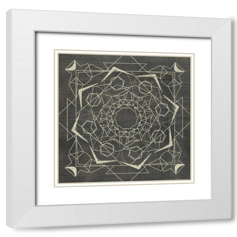 Geometric Tile VI White Modern Wood Framed Art Print with Double Matting by Zarris, Chariklia