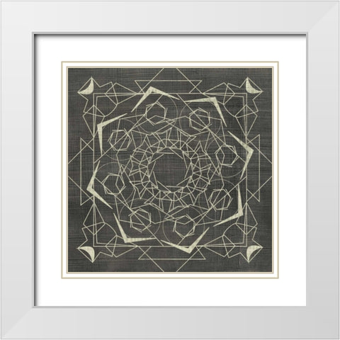 Geometric Tile VI White Modern Wood Framed Art Print with Double Matting by Zarris, Chariklia