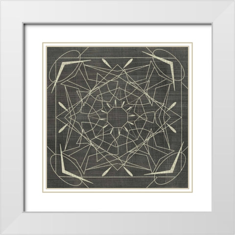 Geometric Tile VII White Modern Wood Framed Art Print with Double Matting by Zarris, Chariklia