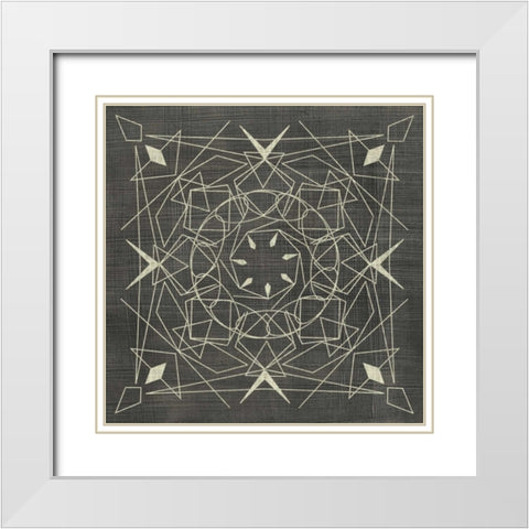 Geometric Tile VIII White Modern Wood Framed Art Print with Double Matting by Zarris, Chariklia