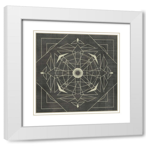 Geometric Tile IX White Modern Wood Framed Art Print with Double Matting by Zarris, Chariklia