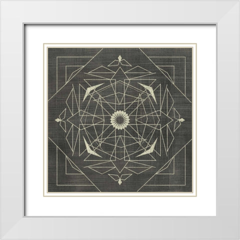 Geometric Tile IX White Modern Wood Framed Art Print with Double Matting by Zarris, Chariklia