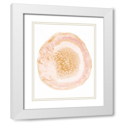 Custom Radiant Geode IV White Modern Wood Framed Art Print with Double Matting by McCavitt, Naomi