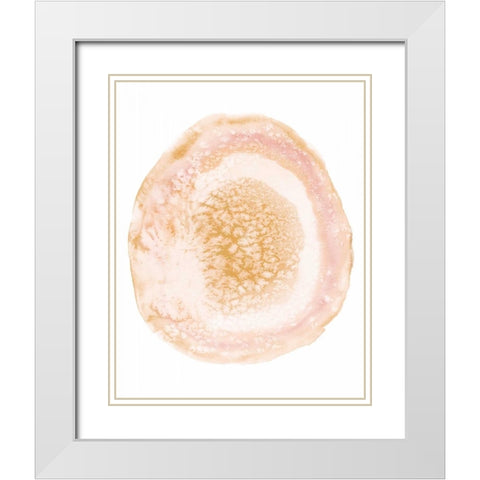 Custom Radiant Geode IV White Modern Wood Framed Art Print with Double Matting by McCavitt, Naomi