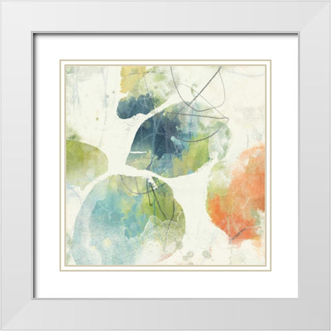 Color Motion II White Modern Wood Framed Art Print with Double Matting by Vess, June Erica