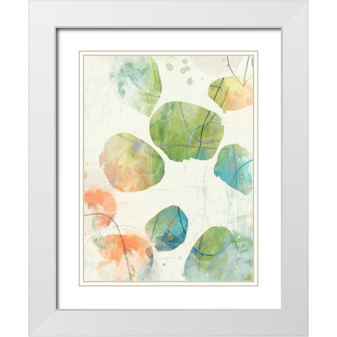 Color Motion III White Modern Wood Framed Art Print with Double Matting by Vess, June Erica