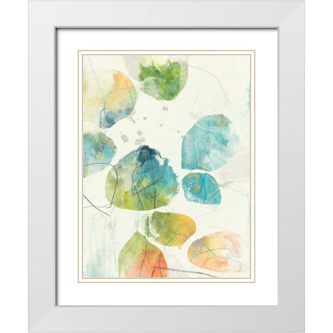 Color Motion IV White Modern Wood Framed Art Print with Double Matting by Vess, June Erica