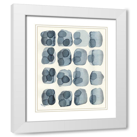 Indigo Four White Modern Wood Framed Art Print with Double Matting by Galapon, Nikki