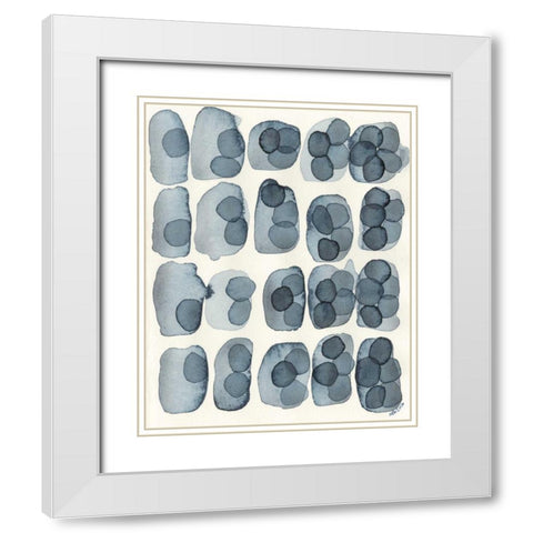 Indigo Five White Modern Wood Framed Art Print with Double Matting by Galapon, Nikki