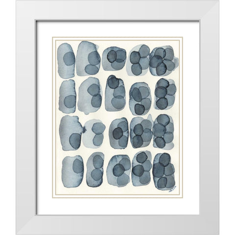 Indigo Five White Modern Wood Framed Art Print with Double Matting by Galapon, Nikki