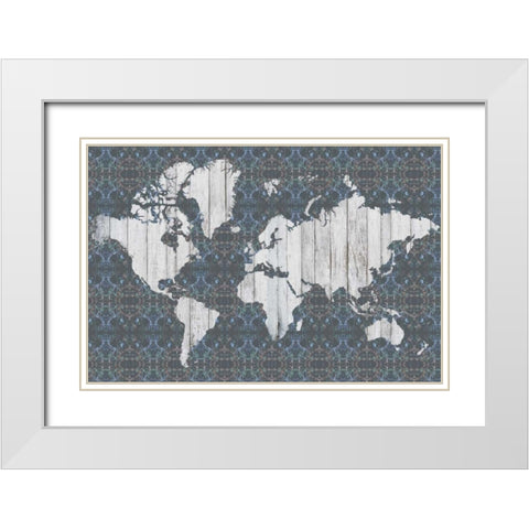Flower Map V White Modern Wood Framed Art Print with Double Matting by Goldberger, Jennifer