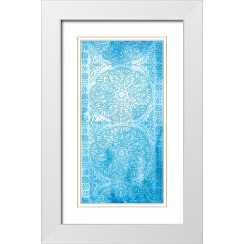 Cobalt Deco Panel I White Modern Wood Framed Art Print with Double Matting by Zarris, Chariklia