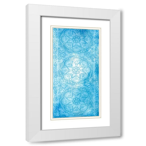 Cobalt Deco Panel II White Modern Wood Framed Art Print with Double Matting by Zarris, Chariklia
