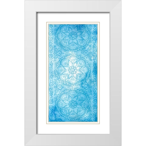 Cobalt Deco Panel II White Modern Wood Framed Art Print with Double Matting by Zarris, Chariklia