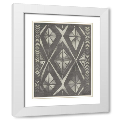 Mudcloth Patterns I White Modern Wood Framed Art Print with Double Matting by Vess, June Erica
