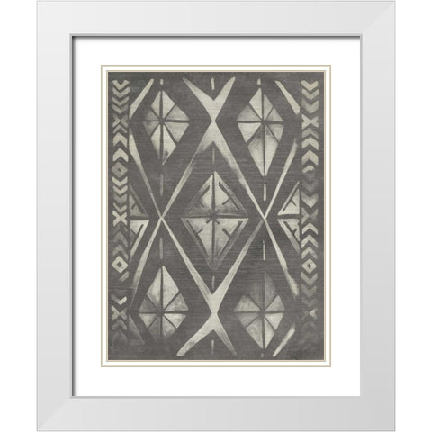 Mudcloth Patterns I White Modern Wood Framed Art Print with Double Matting by Vess, June Erica