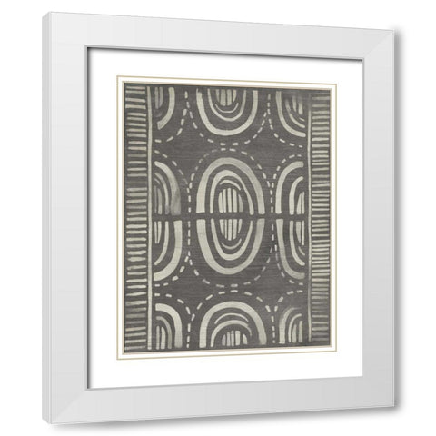 Mudcloth Patterns II White Modern Wood Framed Art Print with Double Matting by Vess, June Erica