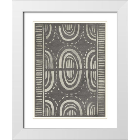 Mudcloth Patterns II White Modern Wood Framed Art Print with Double Matting by Vess, June Erica