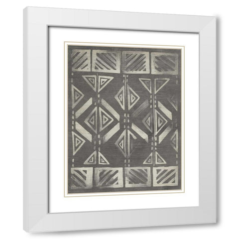 Mudcloth Patterns III White Modern Wood Framed Art Print with Double Matting by Vess, June Erica