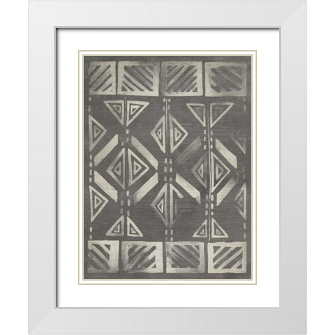 Mudcloth Patterns III White Modern Wood Framed Art Print with Double Matting by Vess, June Erica