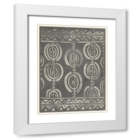 Mudcloth Patterns IV White Modern Wood Framed Art Print with Double Matting by Vess, June Erica