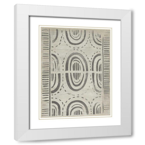Mudcloth Patterns VI White Modern Wood Framed Art Print with Double Matting by Vess, June Erica