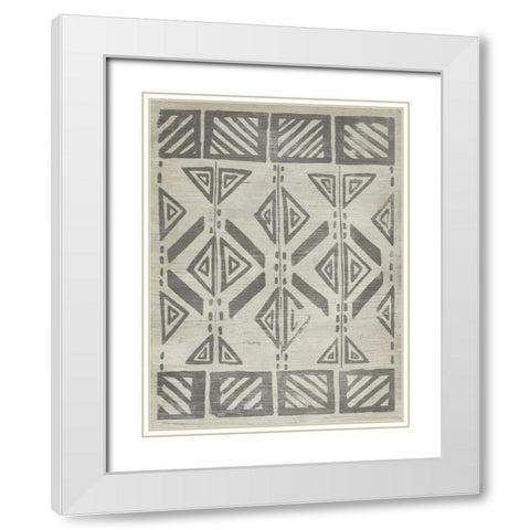 Mudcloth Patterns VII White Modern Wood Framed Art Print with Double Matting by Vess, June Erica