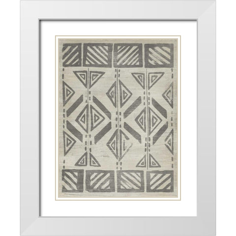 Mudcloth Patterns VII White Modern Wood Framed Art Print with Double Matting by Vess, June Erica