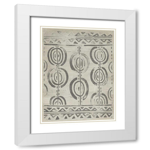 Mudcloth Patterns VIII White Modern Wood Framed Art Print with Double Matting by Vess, June Erica