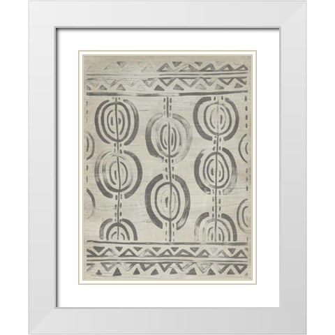 Mudcloth Patterns VIII White Modern Wood Framed Art Print with Double Matting by Vess, June Erica