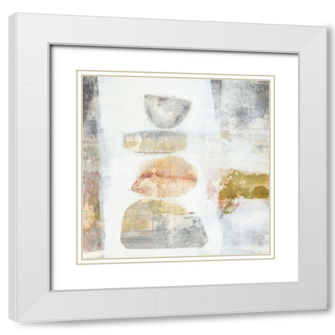 Stacked Vessels I White Modern Wood Framed Art Print with Double Matting by Goldberger, Jennifer