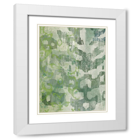 Celadon Ikat I White Modern Wood Framed Art Print with Double Matting by Zarris, Chariklia