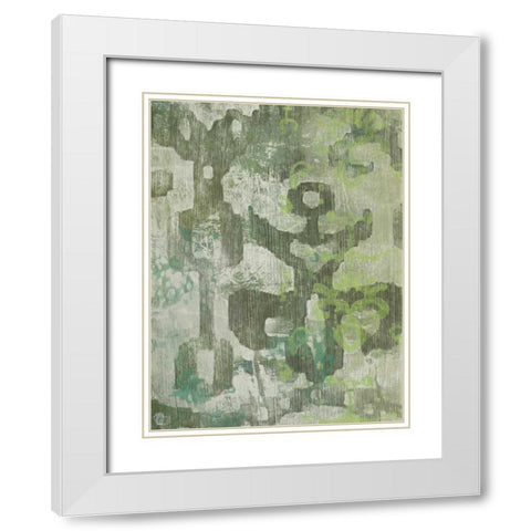 Celadon Ikat II White Modern Wood Framed Art Print with Double Matting by Zarris, Chariklia