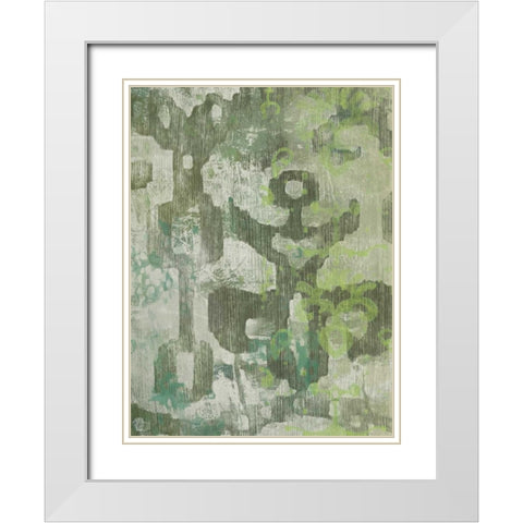 Celadon Ikat II White Modern Wood Framed Art Print with Double Matting by Zarris, Chariklia