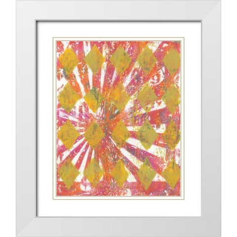Harlequin Abstract II White Modern Wood Framed Art Print with Double Matting by McCavitt, Naomi