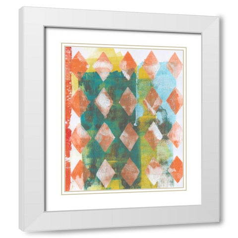 Harlequin Abstract III White Modern Wood Framed Art Print with Double Matting by McCavitt, Naomi