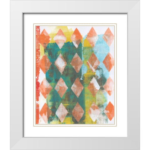 Harlequin Abstract III White Modern Wood Framed Art Print with Double Matting by McCavitt, Naomi