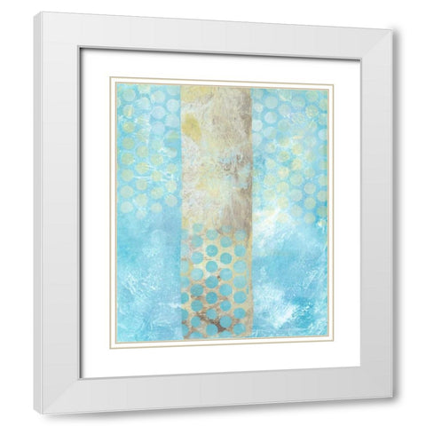 Dots on Blue I White Modern Wood Framed Art Print with Double Matting by McCavitt, Naomi
