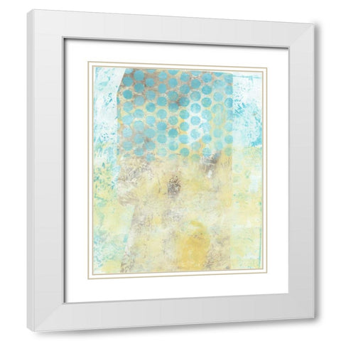 Dots on Blue II White Modern Wood Framed Art Print with Double Matting by McCavitt, Naomi