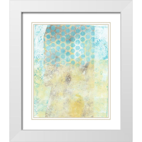 Dots on Blue II White Modern Wood Framed Art Print with Double Matting by McCavitt, Naomi