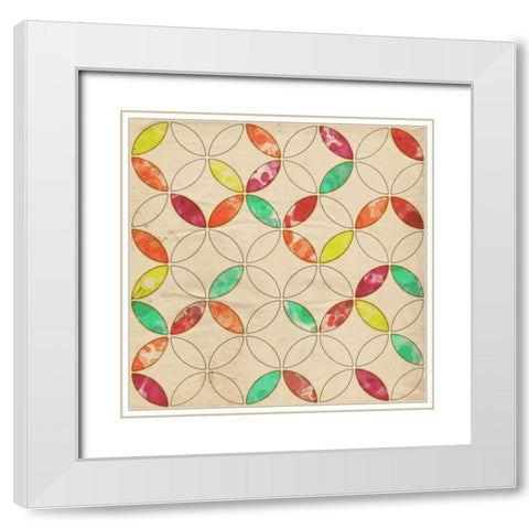 Geometric Color Shape I White Modern Wood Framed Art Print with Double Matting by Orlov, Irena