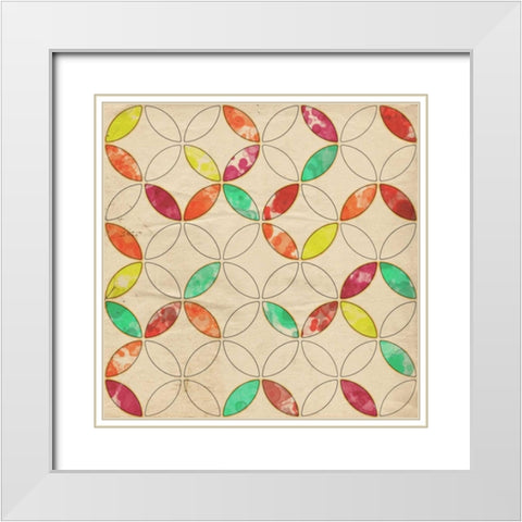 Geometric Color Shape I White Modern Wood Framed Art Print with Double Matting by Orlov, Irena